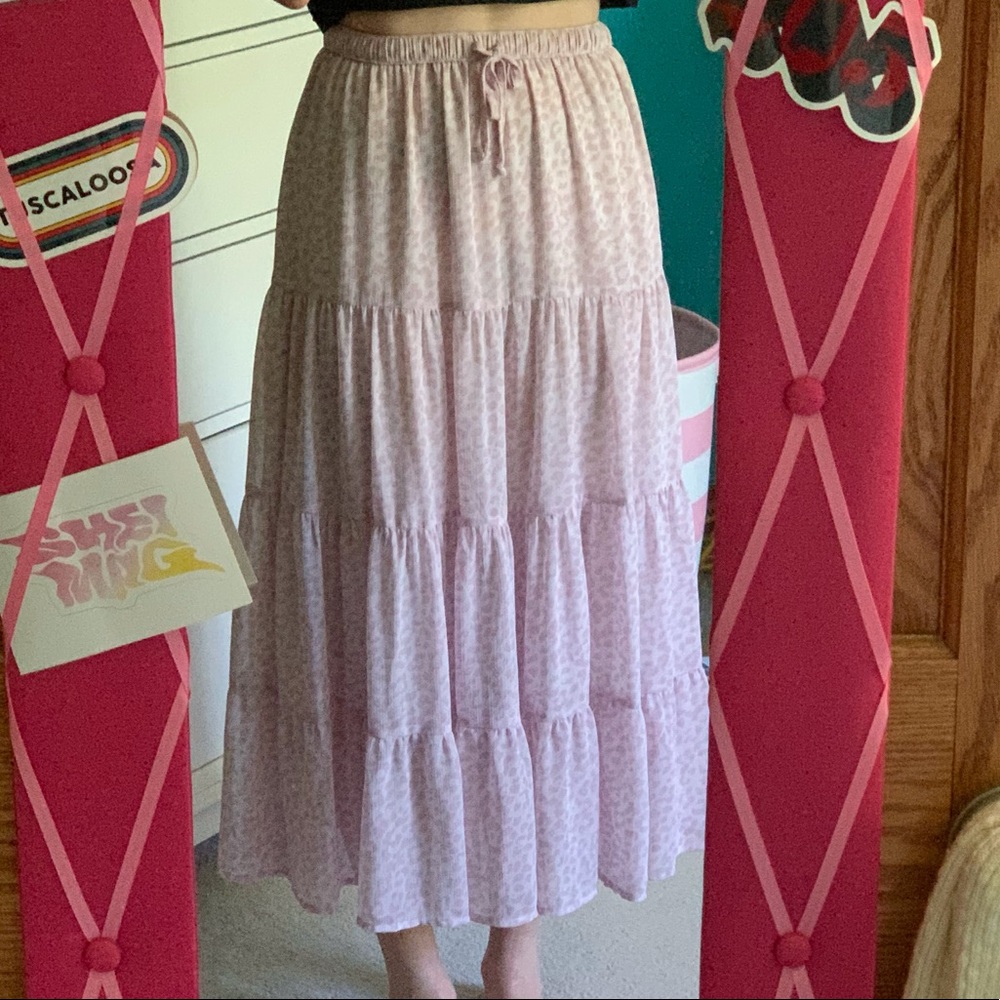 Lavender cheetah print Aerie maxi skirt